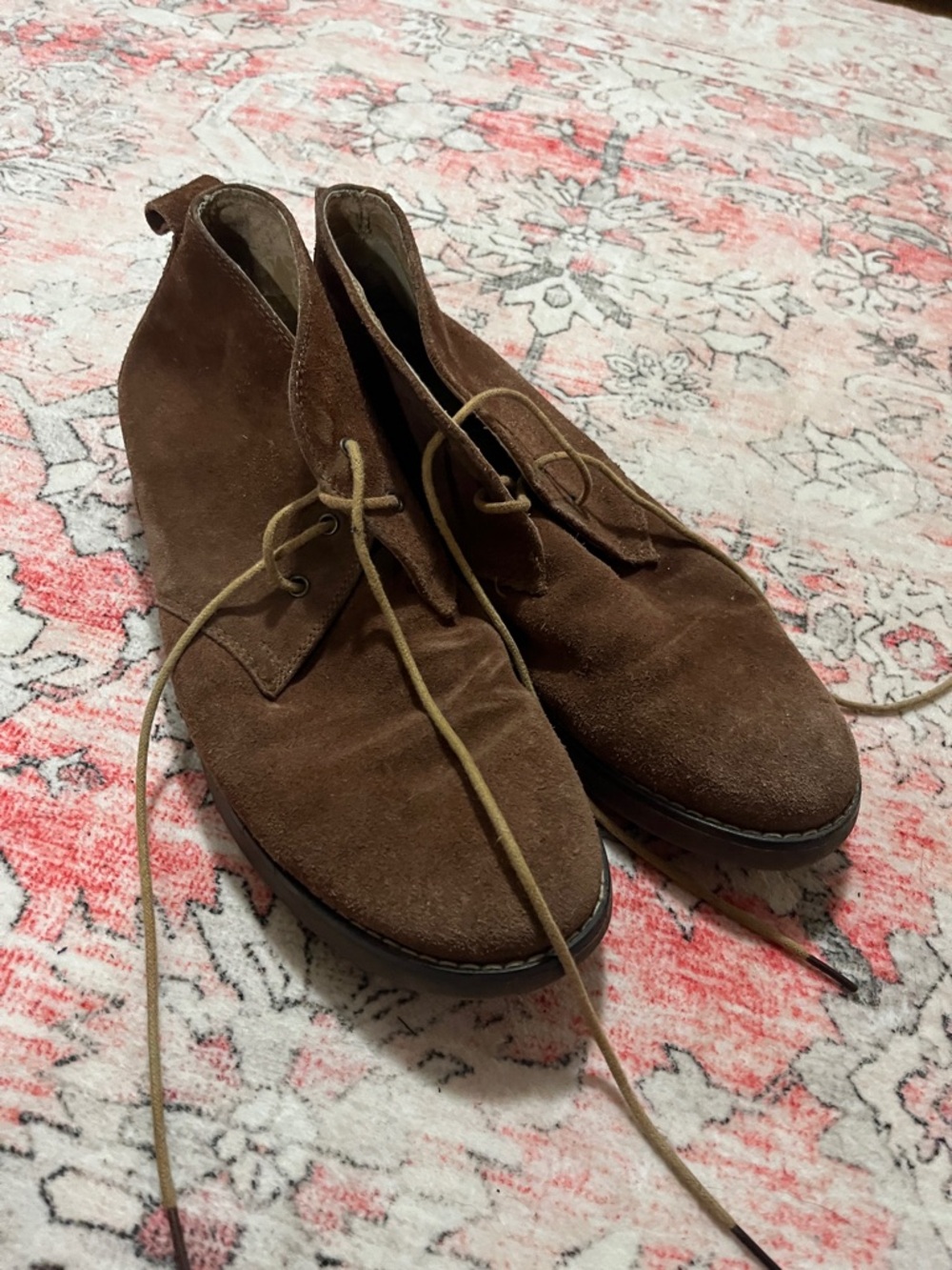 Joseph Abboud Brown Suede Lace-Up Chukka Boots